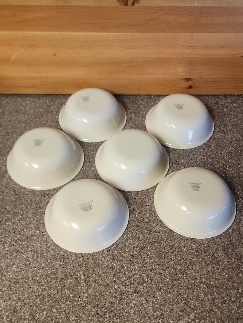 Lot of 6 Corelle, Cream Bowls with Blue Rim, Country Violets. Made In USA ☆☆☆ - Picture 4 of 9